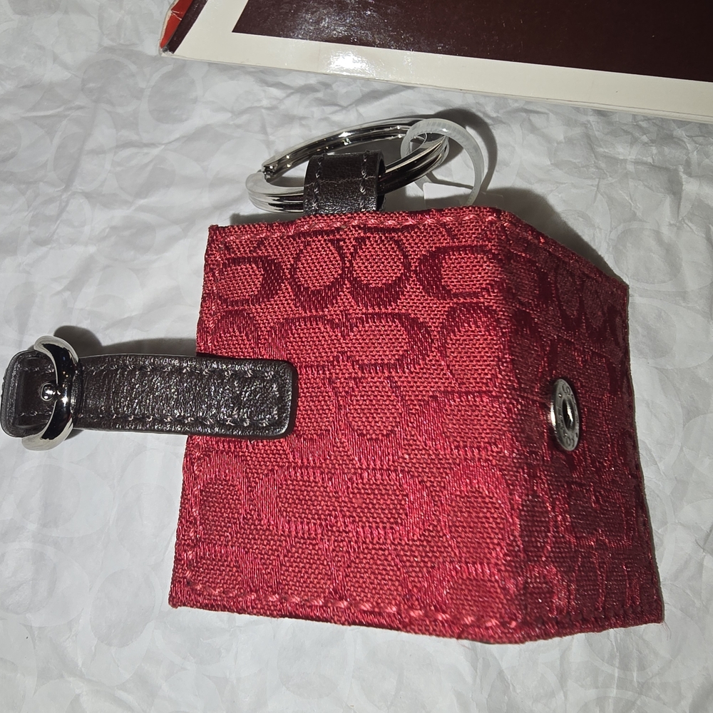 Coach Burgundy and Black Keychain - Picture 2 of 7